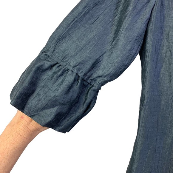 J. CREW Dark Green Ruffle Linen Sheath Dress - Picture 7 of 14